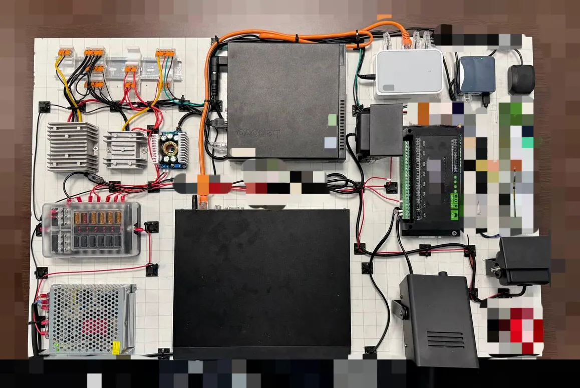 One of the first onboard unit "bench" prototypes, demonstrating the key components and capabilities